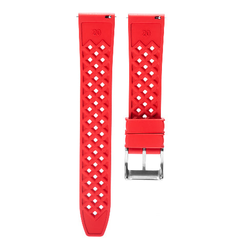 18mm 20mm 22mm FKM Rubber Waffle Rubber Watch Band Strap Universal Replacement