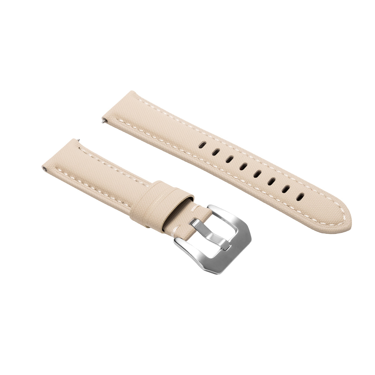 20-22-24-26MM NYLON CLOTH & LEATHER WATCH BAND WRIST STRAP FOR PANERAI WATCHES, Beige, view 3