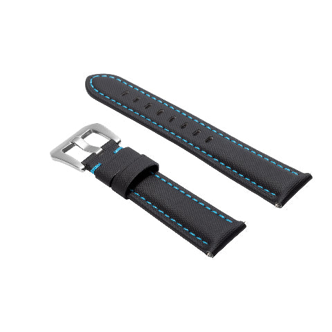 20-22-24-26MM Nylon Canvas Leather Watch Band Replacement Wristband Strap Watch