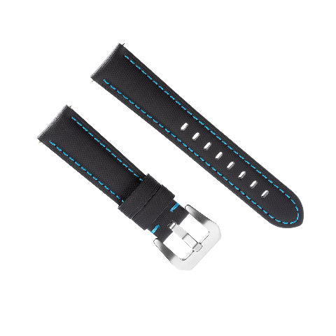 20-22-24-26MM Nylon Canvas Leather Watch Band Replacement Wristband Strap Watch