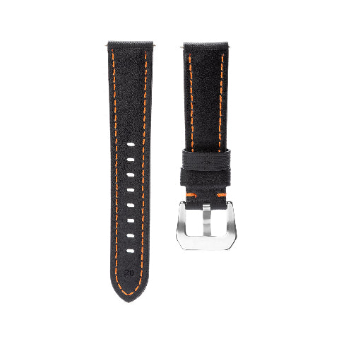 20-22-24-26MM Nylon Canvas Leather Watch Band Replacement Wristband Strap Watch