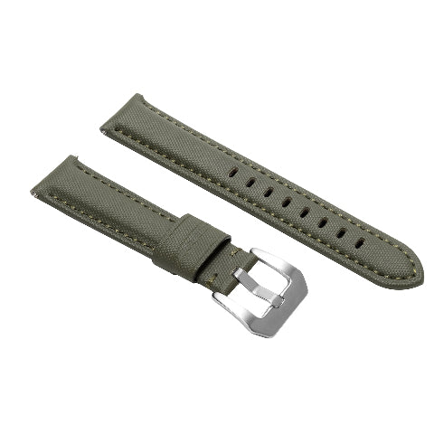 20-22-24-26MM Nylon Canvas Leather Watch Band Replacement Wristband Strap Watch