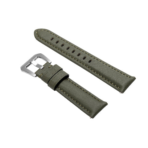 20-22-24-26MM Nylon Canvas Leather Watch Band Replacement Wristband Strap Watch