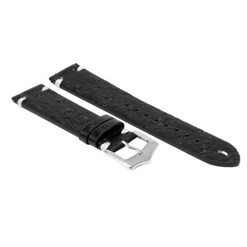 20MM - 22MM OSTRICH STYLE GRAIN LEATHER WATCH BAND STRAP WITH BUCKLE FOR WATCHES