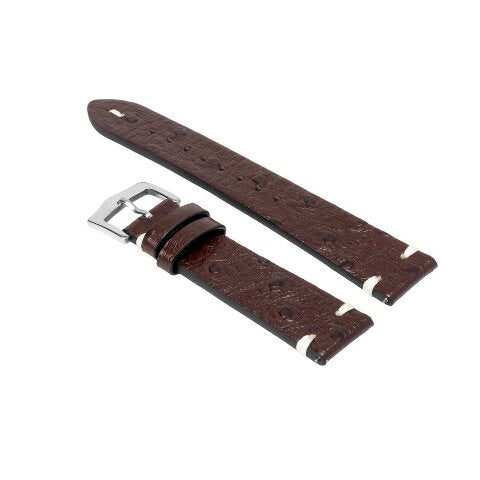 20MM - 22MM OSTRICH STYLE GRAIN LEATHER WATCH BAND STRAP WITH BUCKLE FOR WATCHES