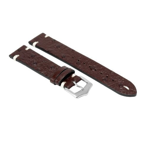 20MM - 22MM OSTRICH STYLE GRAIN LEATHER WATCH BAND STRAP WITH BUCKLE FOR WATCHES