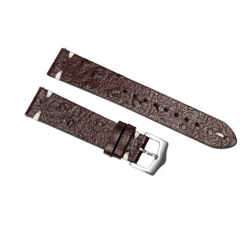 20MM - 22MM OSTRICH STYLE GRAIN LEATHER WATCH BAND STRAP WITH BUCKLE FOR WATCHES