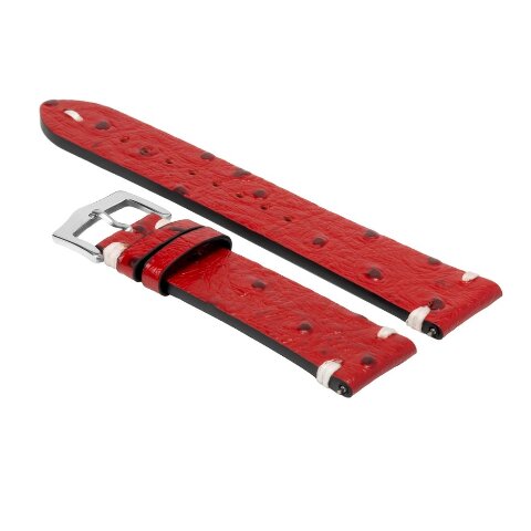 20MM - 22MM OSTRICH STYLE GRAIN LEATHER WATCH BAND STRAP WITH BUCKLE FOR WATCHES