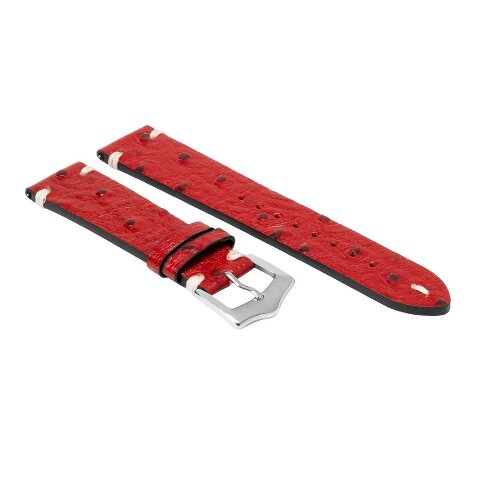 20MM - 22MM OSTRICH STYLE GRAIN LEATHER WATCH BAND STRAP WITH BUCKLE FOR WATCHES