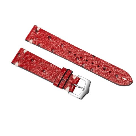 20MM - 22MM OSTRICH STYLE GRAIN LEATHER WATCH BAND STRAP WITH BUCKLE FOR WATCHES