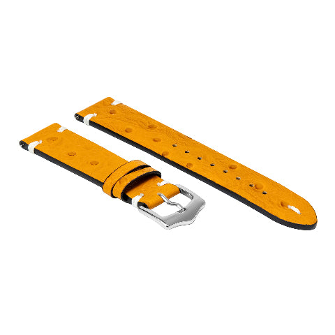 20MM - 22MM OSTRICH STYLE GRAIN LEATHER WATCH BAND STRAP WITH BUCKLE FOR WATCHES