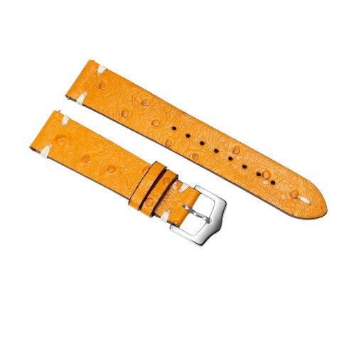 20MM - 22MM OSTRICH STYLE GRAIN LEATHER WATCH BAND STRAP WITH BUCKLE FOR WATCHES
