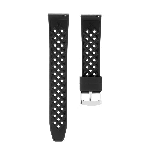 18-24mm FKM Rubber Quick Release Waffle Watch Strap Band Replacement Sport Watch