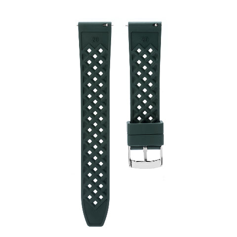 18-24mm FKM Rubber Quick Release Waffle Watch Strap Band Replacement Sport Watch
