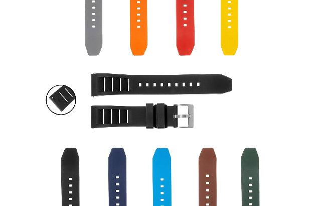 FKM Rubber Vented Quick Release Watch Strap Band Dive Replacement Seiko Silicone