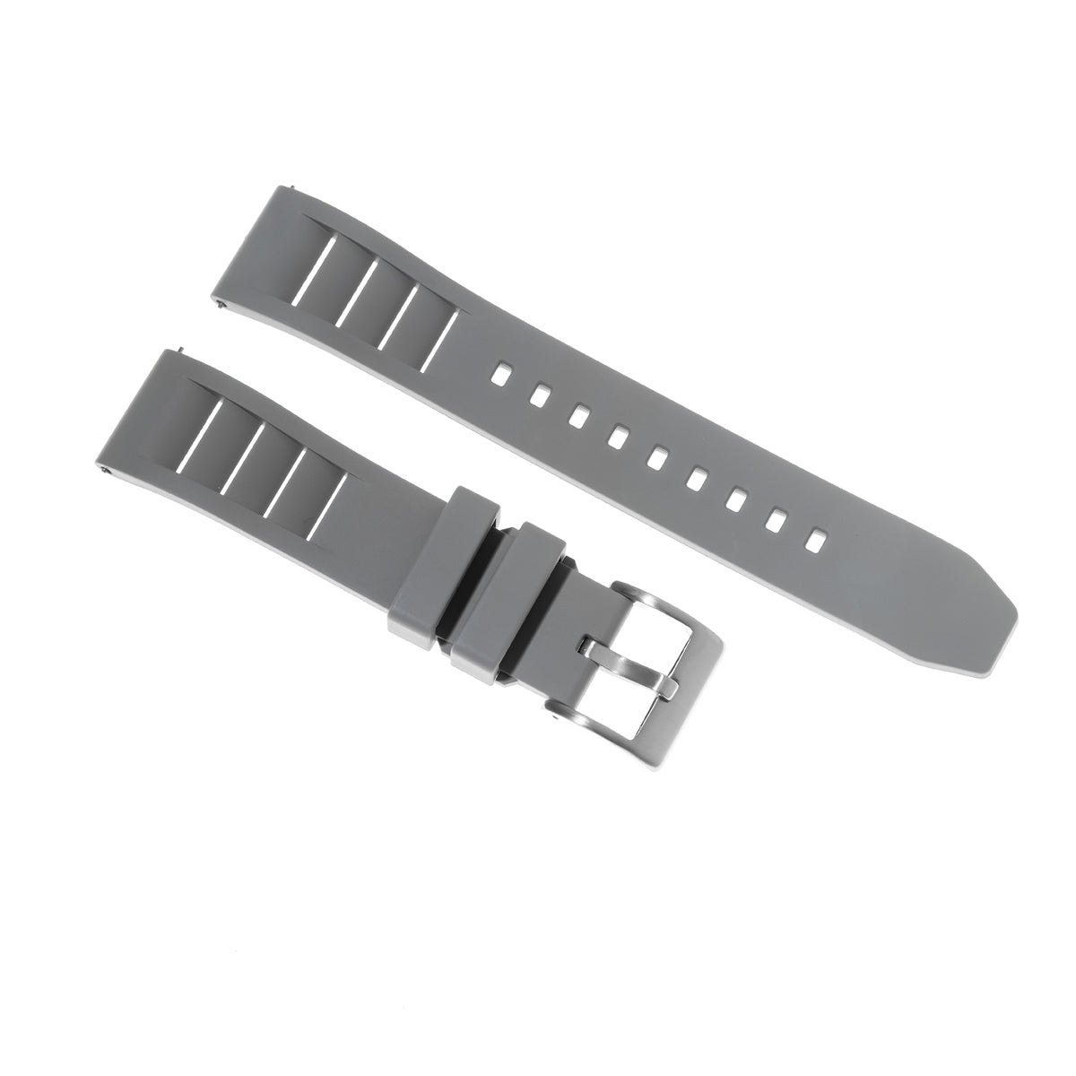 19mm 20mm 21mm 22mm 24mm FKM Rubber Vented Quick Release Watch Strap Band Strap, Grey