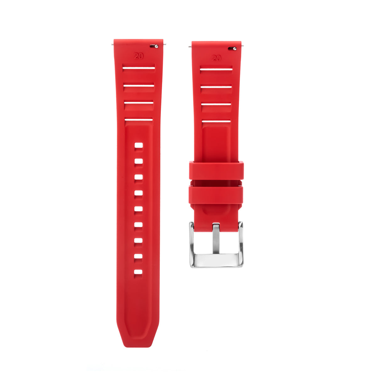 FKM Rubber Vented Quick Release Watch Strap Band Strap for Citizen Watch, Red, view 4
