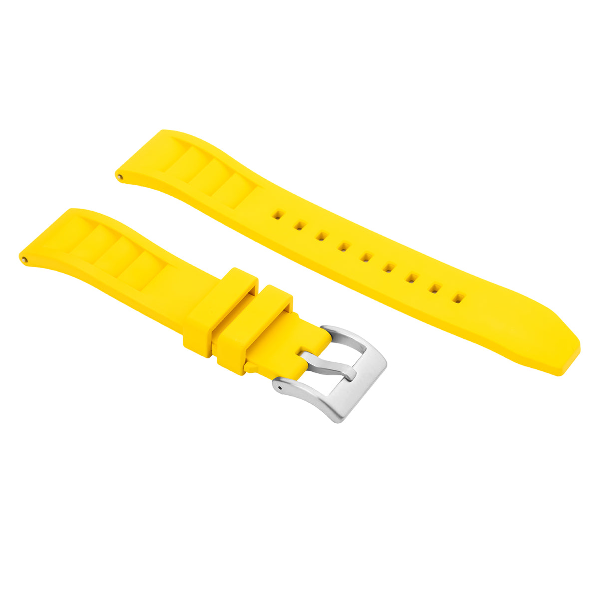 FKM Rubber Vented Quick Release Watch Strap Band Strap for Citizen Watch, Yellow, view 2
