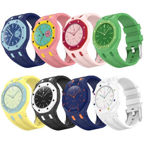 Royal Pop Silicone Rubber Watch Band Conversion Strap For AP Swatch Wristwatch