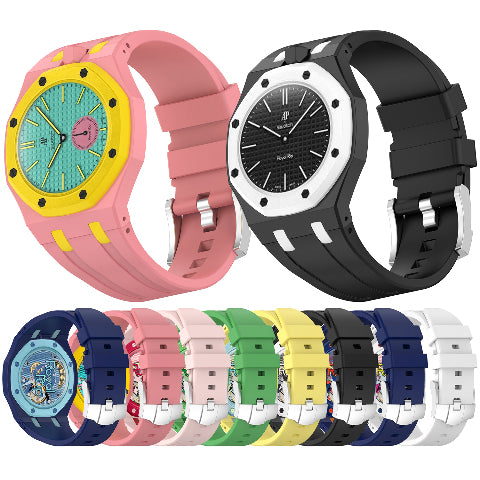 Royal Pop Silicone Rubber Watch Band Conversion Strap For AP Swatch Wristwatch