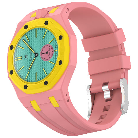 Royal Pop Silicone Rubber Watch Band Conversion Strap For AP Swatch Wristwatch