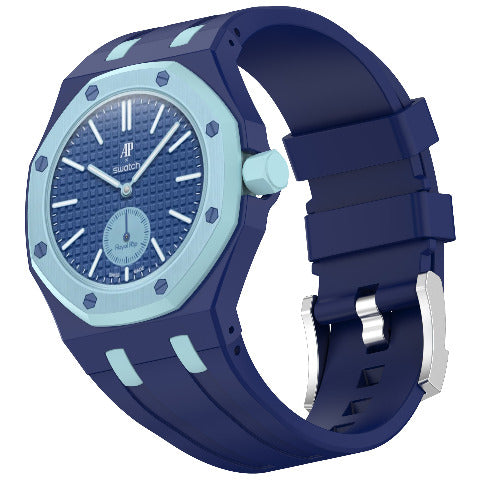 Royal Pop Silicone Rubber Watch Band Conversion Strap For AP Swatch Wristwatch