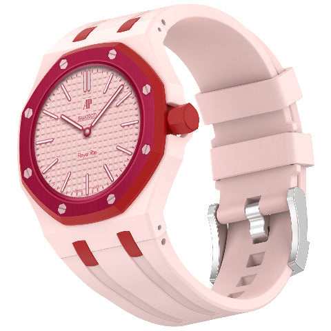 Royal Pop Silicone Rubber Watch Band Conversion Strap For AP Swatch Wristwatch