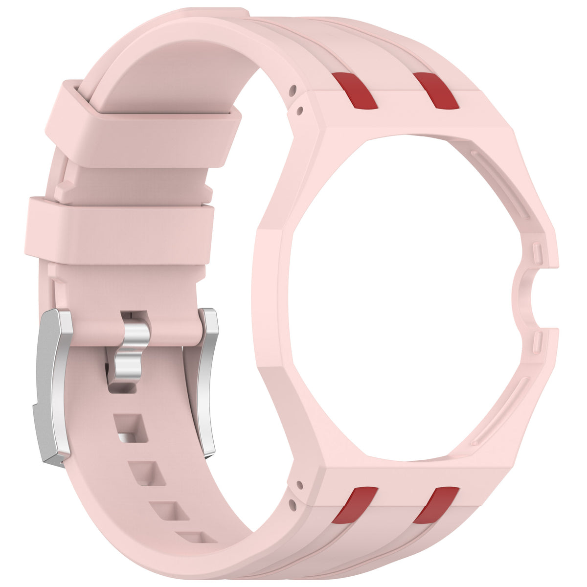 Royal Pop Silicone Rubber Watch Band Conversion Strap For AP Swatch Wristwatch, Light Pink @ 3