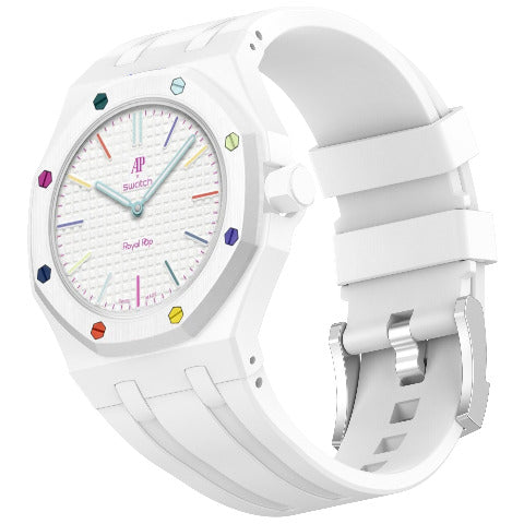 Royal Pop Silicone Rubber Watch Band Conversion Strap For AP Swatch Wristwatch