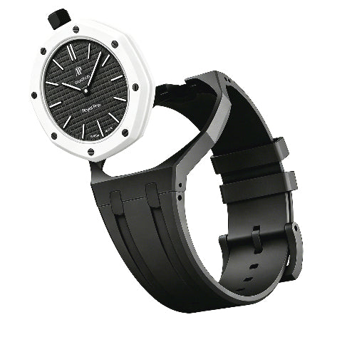 Ceramic Case Silicone Strap Band for Royal Pop AP Swatch Pocket Watch Conversion