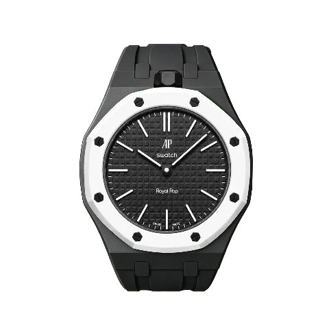 Ceramic Case Silicone Strap Band for Royal Pop AP Swatch Pocket Watch Conversion
