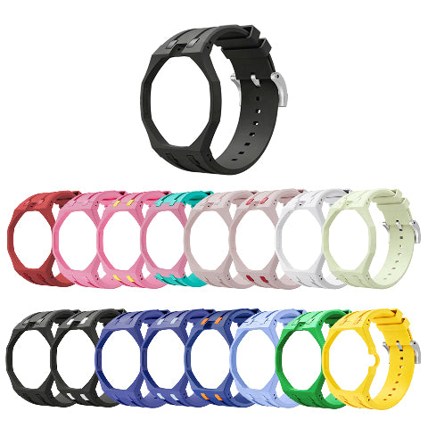 Ceramic Case Silicone Strap Band for Royal Pop AP Swatch Pocket Watch Conversion