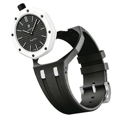 Ceramic Case Silicone Strap Band for Royal Pop AP Swatch Pocket Watch Conversion