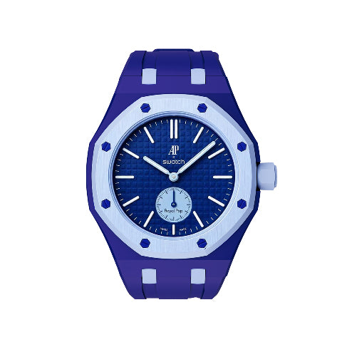 Ceramic Case Silicone Strap Band for Royal Pop AP Swatch Pocket Watch Conversion