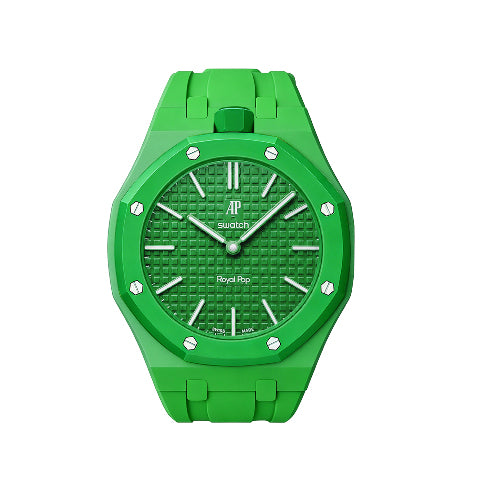 Ceramic Case Silicone Strap Band for Royal Pop AP Swatch Pocket Watch Conversion