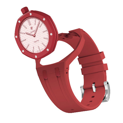 Ceramic Case Silicone Strap Band for Royal Pop AP Swatch Pocket Watch Conversion