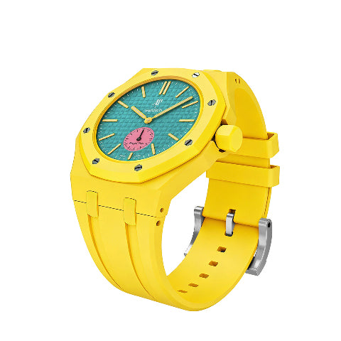 Ceramic Case Silicone Strap Band for Royal Pop AP Swatch Pocket Watch Conversion