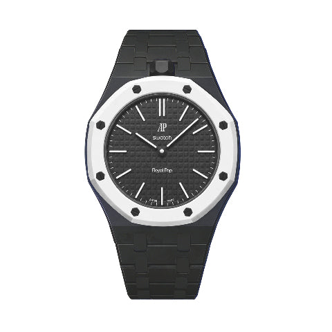 Ceramic Watch Strap Band with Ceramic Case Mod Kit For Swatch X AP Royal Pop