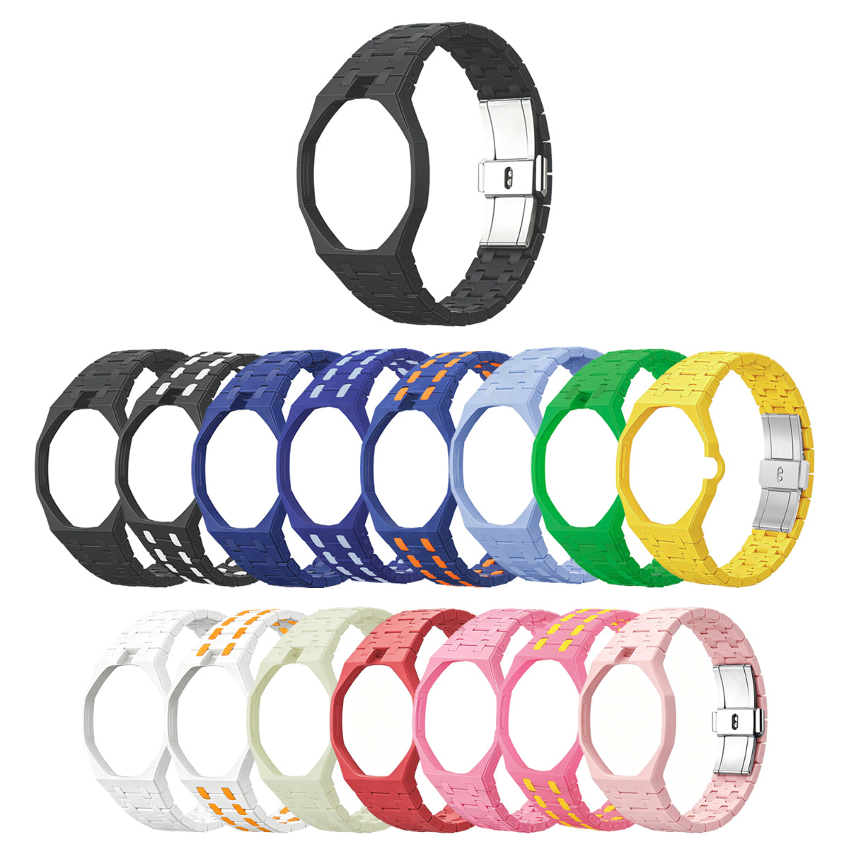 Ceramic Watch Strap Band with Ceramic Case Mod Kit For Swatch X AP Royal Pop, Black