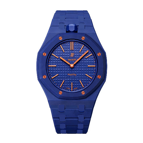 Ceramic Watch Strap Band with Ceramic Case Mod Kit For Swatch X AP Royal Pop