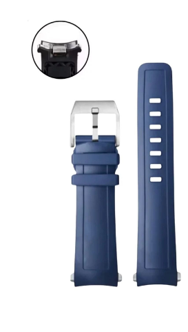Blue Rubber Watch Strap for IWC Aquatimer 2000 Rubber Quick-Release System 22mm