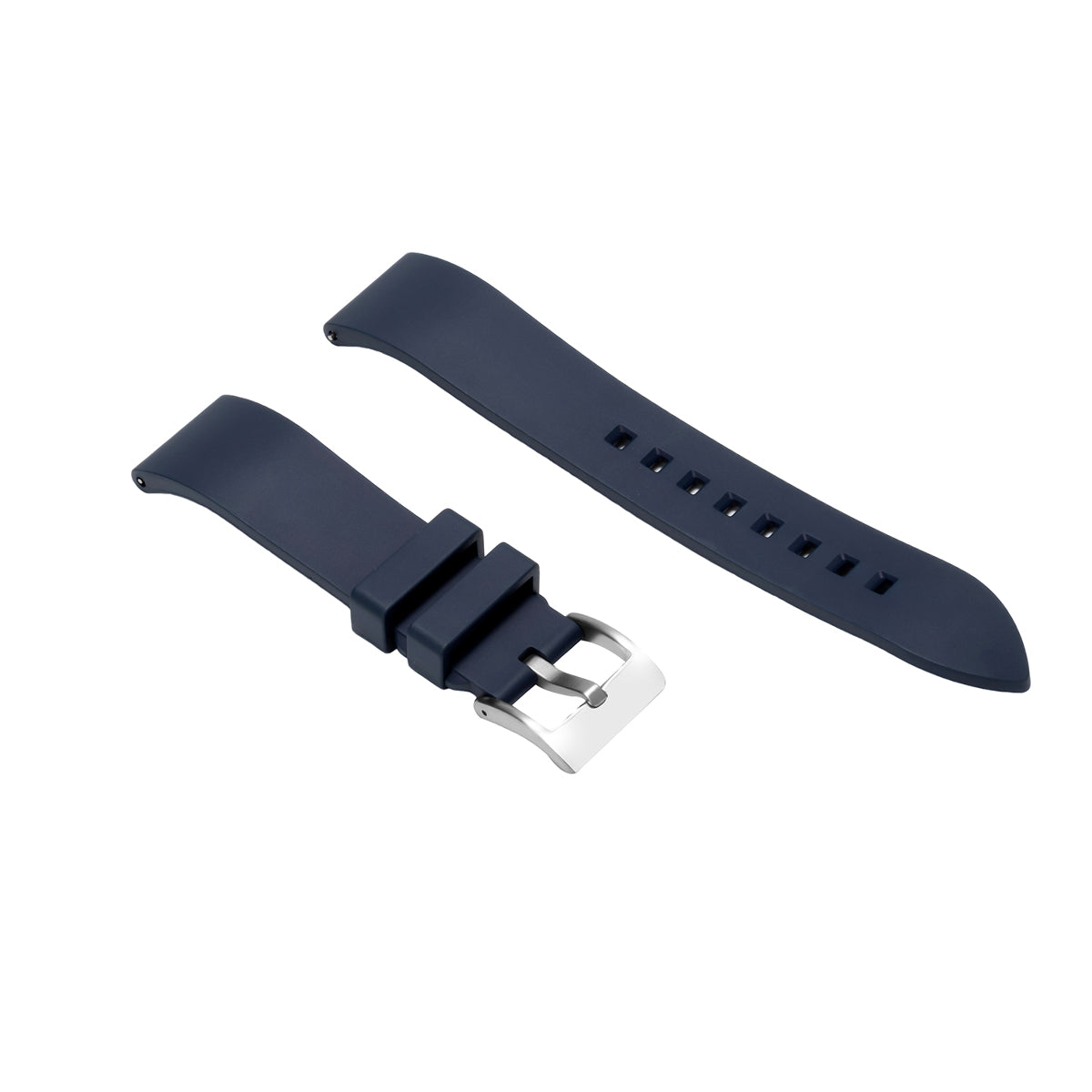 18-19-20-21-22-23-24mm FKM Rubber Quick Release Watch Band Strap For Wrist Watch, Navy Blue, view 3