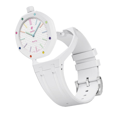 Ceramic Case Silicone Strap Band for Royal Pop AP Swatch Pocket Watch Conversion