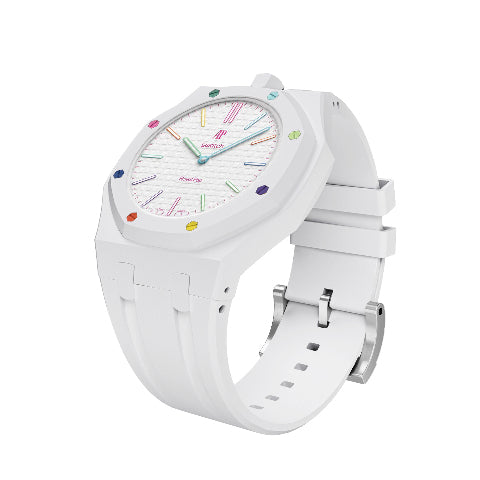 Ceramic Case Silicone Strap Band for Royal Pop AP Swatch Pocket Watch Conversion