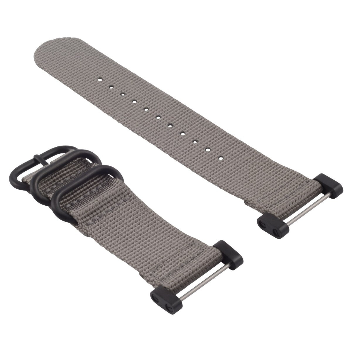 NYLON WATCH BAND STRAP BLACK PVD LUGS ADAPTER SET 3 RINGS DIVER FOR SUUNTO CORE, Gray, view 3
