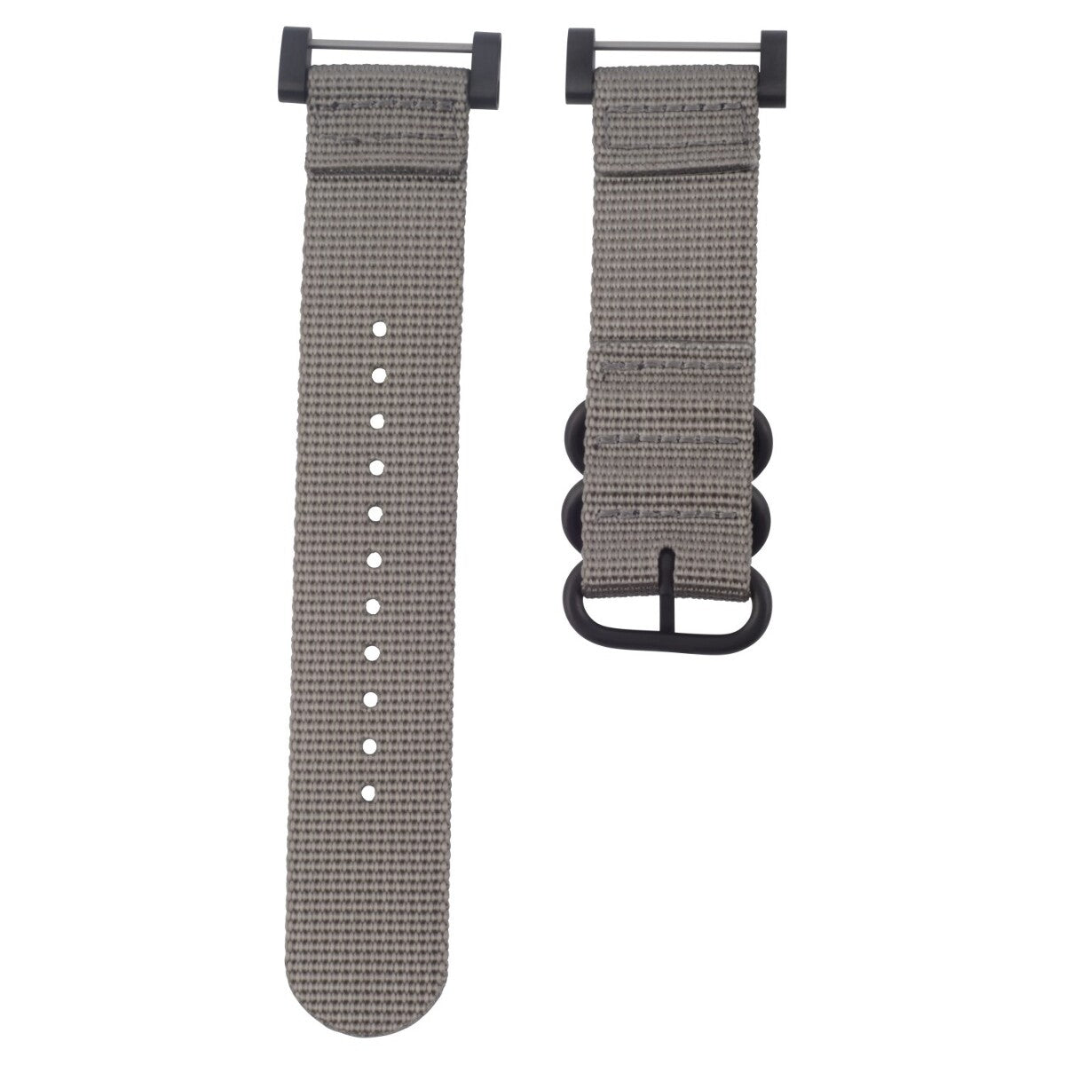 NYLON WATCH BAND STRAP BLACK PVD LUGS ADAPTER SET 3 RINGS DIVER FOR SUUNTO CORE, Gray, front view