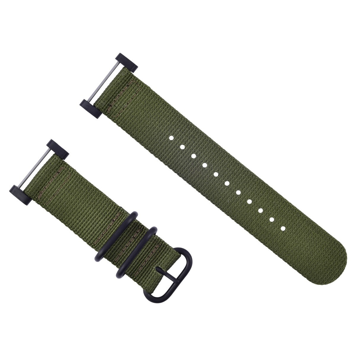 NYLON WATCH BAND STRAP BLACK PVD LUGS ADAPTER SET 3 RINGS DIVER FOR SUUNTO CORE, Military Green, view 3