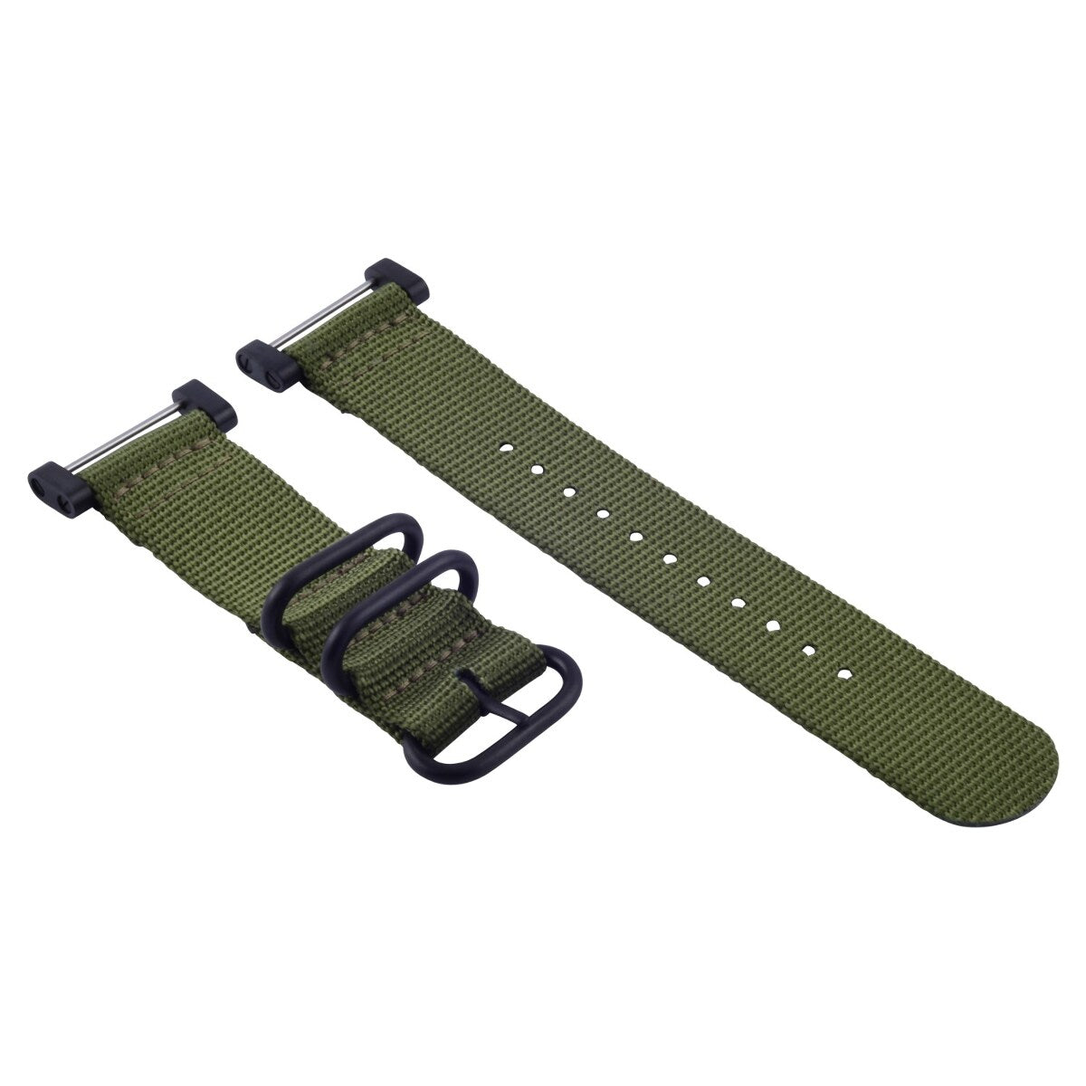 NYLON WATCH BAND STRAP BLACK PVD LUGS ADAPTER SET 3 RINGS DIVER FOR SUUNTO CORE, Military Green
