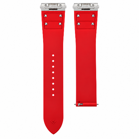19MM SILICONE RUBBER WATCH BAND STRAP FOR CARTIER SANTOS EZ QUICK RELEASE RED