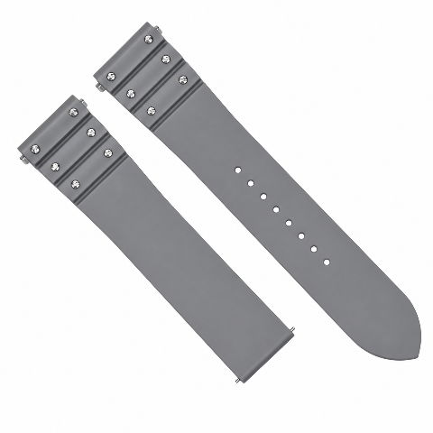 19MM SILICONE RUBBER WATCH BAND STRAP FOR CARTIER SANTOS EZ QUICK RELEASE GREY
